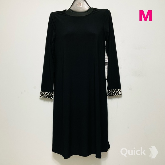 M - NWT The Look Black Dazzle Shift Dress - Picture 2 of 8
